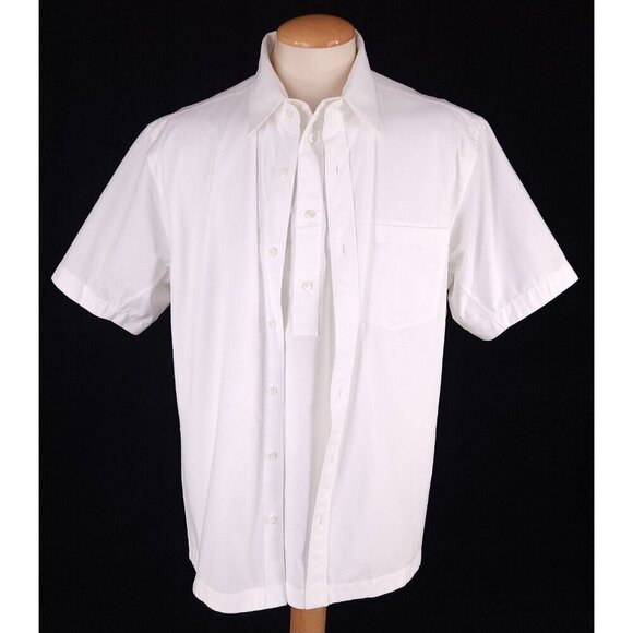 Valentino Double Layer Short Sleeve Overshirt Size 40 M Mens White - Picture 1 of 13